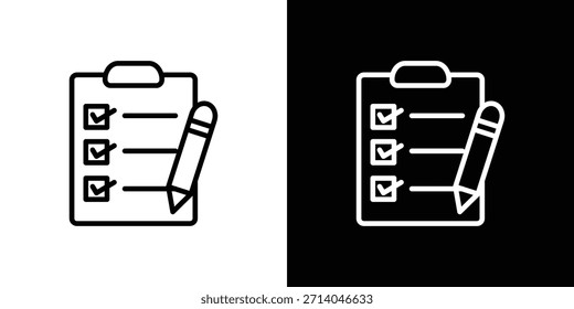 Survey icon in thin stroke and flat style.