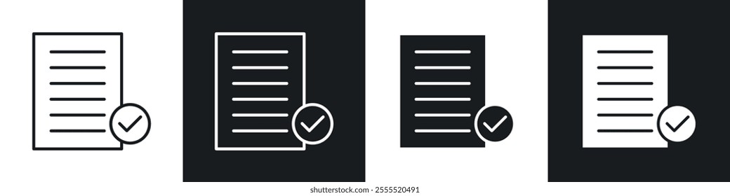 Survey icon vector collection in black and white.