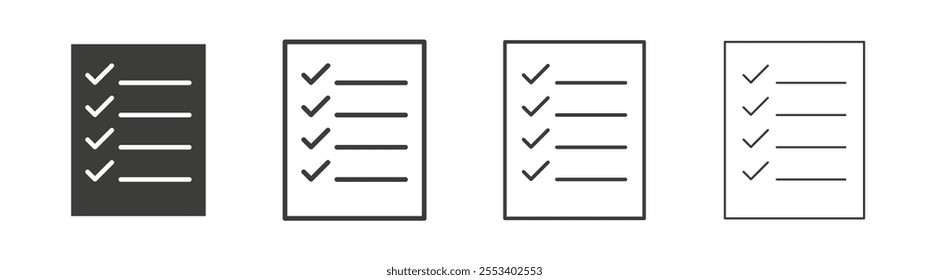Survey icons collection. vector set in black color