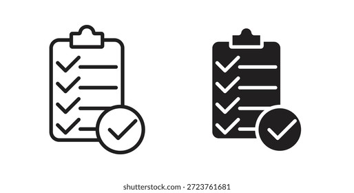 Iconos de Encuesta rellenos, líneas finas, contornos y trazos