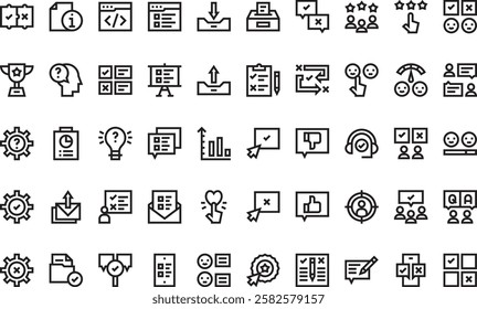 Survey icons High-Quality Vector Icons Collection with Editable Stroke. Ideal for Professional and Creative Projects