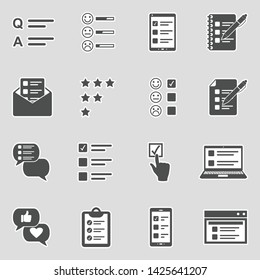 Survey Icons. Sticker Design. Vector Illustration.