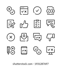 Survey icons. Vector line icons. Simple outline symbols set