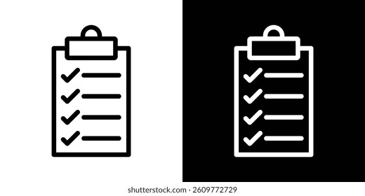 Survey icons vector set in stroke line style