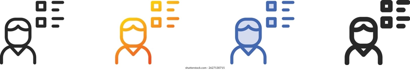 Icono de Encuesta. Diseño lineal delgado, degradado, trazo azul y estilo audaz aislado sobre fondo blanco
