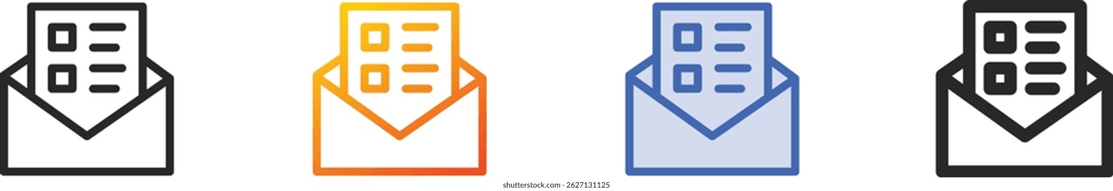 Icono de Encuesta. Diseño lineal delgado, degradado, trazo azul y estilo audaz aislado sobre fondo blanco