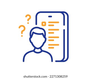 Survey line icon. Online feedback sign. Quiz application symbol. Colorful thin line outline concept. Linear style survey icon. Editable stroke. Vector