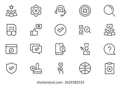 Survey line icon set. For website marketing design, logo, app, template, ui, Isolated vector outline illustrations. Editable stroke