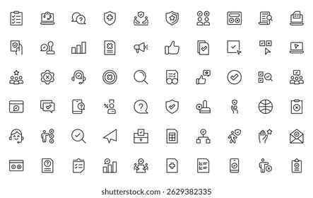 Survey line icon set. For website marketing design, logo, app, template, ui, Isolated vector outline illustrations. Editable stroke