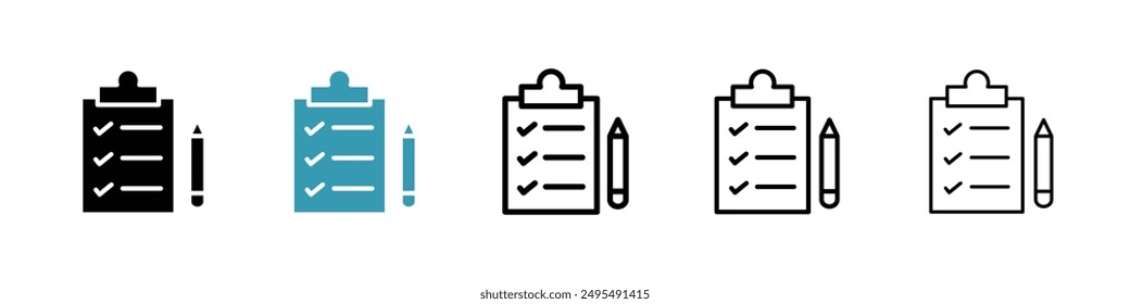 Conjunto de Vectores de iconos de línea de Encuesta.