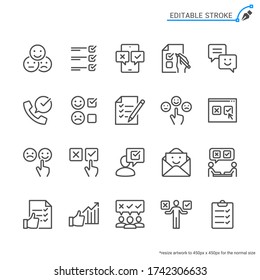 Survey line icons. Editable stroke. Pixel perfect.