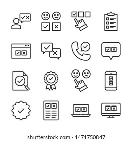 Survey line icons set vector illustration