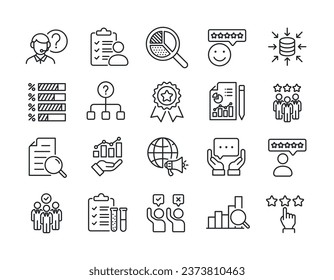 Survey line icons. For website marketing design, logo, app, template, ui, etc. Vector illustration.