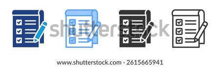 Survey List icon set multiple style collection