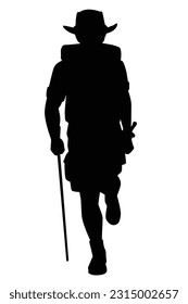 Survey man silhouette vector on white