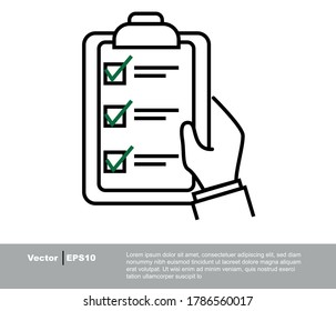 Survey, medical report, list icon. Vector.