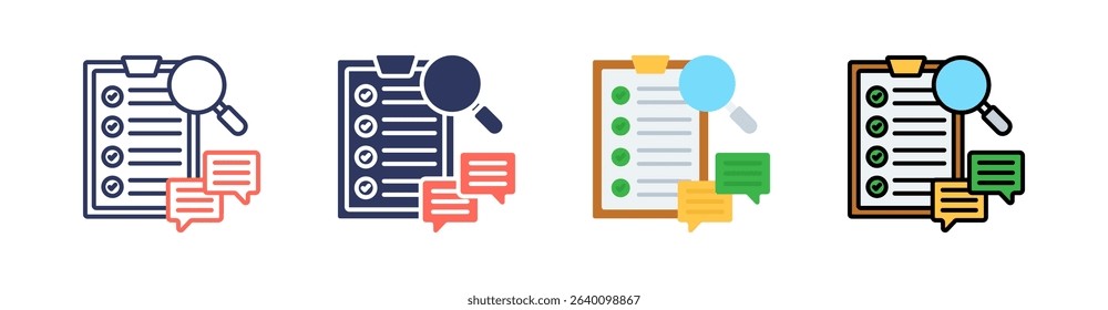 Survey Multi Style Icon Set Vector