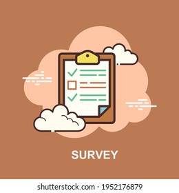Encuesta con diseño de concepto plano de bloc de notas