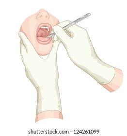 Survey of the patient. Vector illustration.