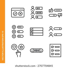 Encuesta, iconos de línea de votación - Mini icono de colección