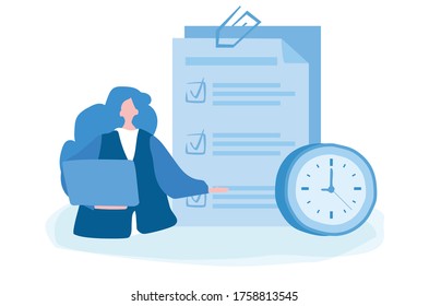 Survey, quality test, satisfaction report. Vector illustration for web banner, infographics, mobile. Feedback from customers 