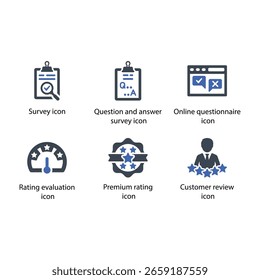 Survey, Question and answer, questionnaire, Rating evaluation, Premium rating, Customer review, icon