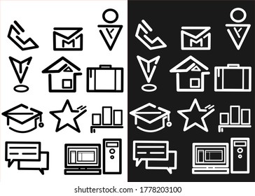 Survey and Questionnaire vector icon set. Included the icons as checklist, poll, vote, mobile, online survey, phone interview, res.