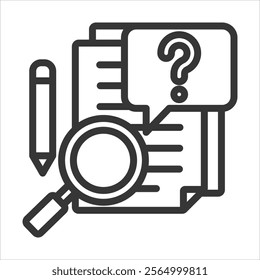 Survey Questions Outline Icon Vector Illustration
