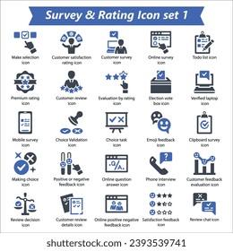 Survey Rating Icon Set 1, Vector Graphics