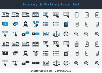 Survey and Rating icon set vector