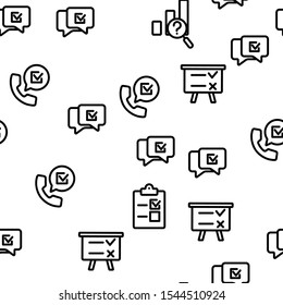 Survey Rating Vector Seamless Pattern Thin Line Illustration