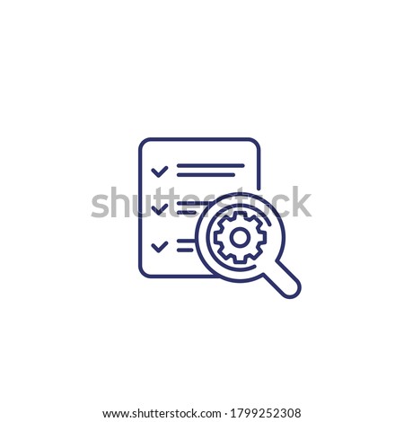 Survey report line icon on white