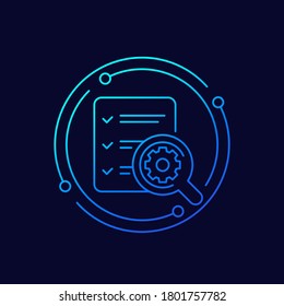 Icono de vector de línea de informe de encuesta