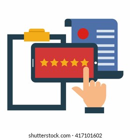 Survey results . Flat design. Vector illustration.