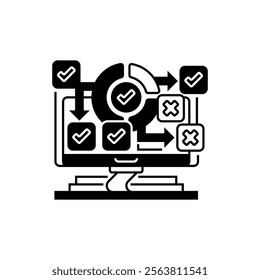 Survey Results Glyph Icon. linear style sign for mobile concept and web design. Outline vector icon.