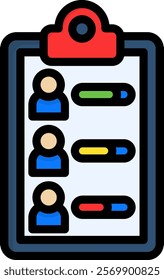 Survey Results Icon Lineal Color Vector Illustration