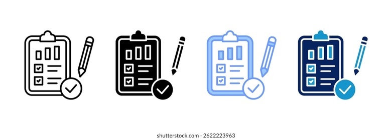 Survey Results Icon Set Multiple Style Collection