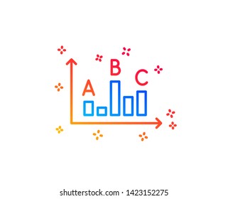 Survey results line icon. Best answer sign. Business stats symbol. Gradient design elements. Linear survey results icon. Random shapes. Vector