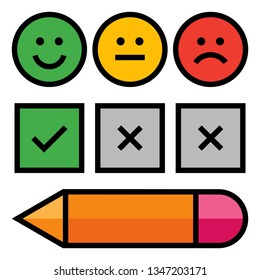 Survey Results Vector Icon Colored