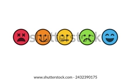 Survey Scale of Customer Satisfaction with Mood Faces Emotion Feedback.