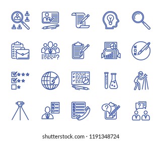 Survey Set Vector Lines Icons. Includes Such Icons As Topographic, Human  And More. 64x64 Pixel.