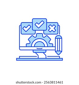 Survey Settings Filled Line Icon. linear style sign for mobile concept and web design. Outline vector icon.