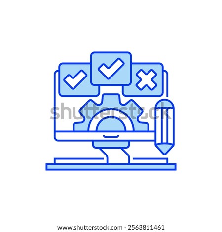 Survey Settings Filled Line Icon. linear style sign for mobile concept and web design. Outline vector icon.