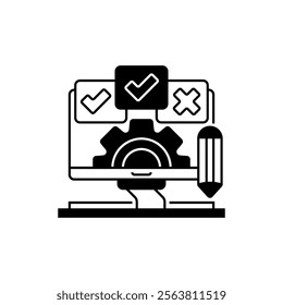 Survey Settings Glyph Icon. linear style sign for mobile concept and web design. Outline vector icon.