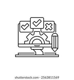 Survey Settings Line Icon. linear style sign for mobile concept and web design. Outline vector icon.