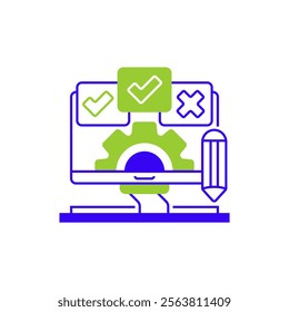 Survey Settings Two Tone Color Icon. linear style sign for mobile concept and web design. Outline vector icon.