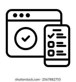 Survey Software Icon Lineal Style Vector Illustration