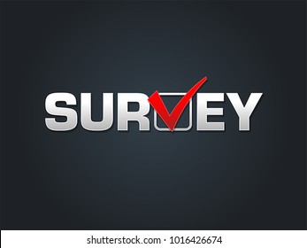 Survey symbol with tick box