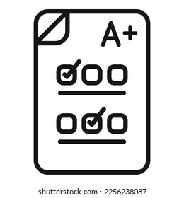 Survey test icon outline vector. School exam. Business form