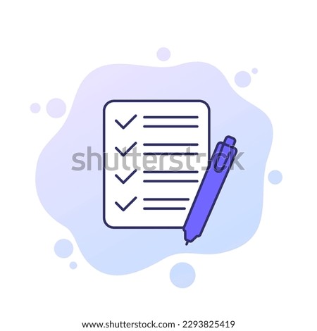 Survey or test icon, vector